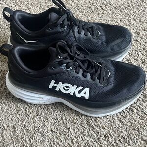 Hoka Women's Black and White Athletic Running Shoes